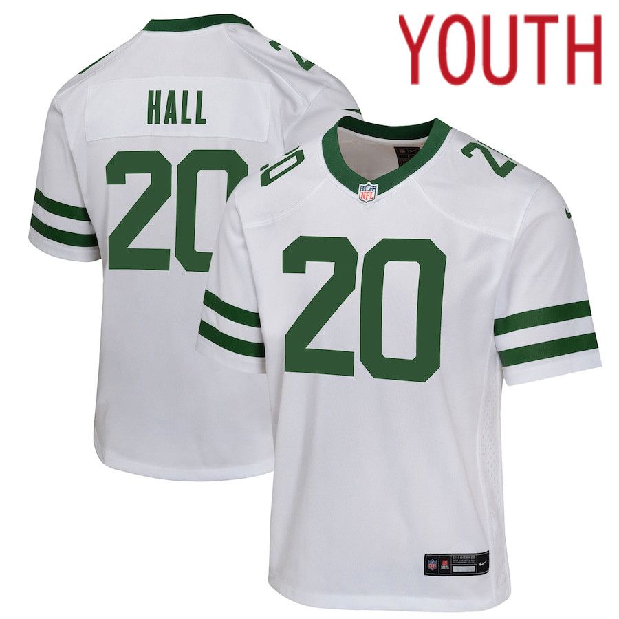 Youth New York Jets #20 Breece Hall Nike Legacy White Game NFL Jersey->youth nfl jersey->Youth Jersey